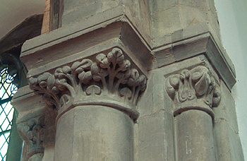 Southern capitals of the chancel arch June 2012
